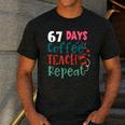 Humor Meme 67 Days Of School Coffee Lover Educator Teacher Men's Casual T-Shirt Dark Grey