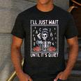 I'Ll Just Wait Until It's Quiet Skeleton Coffee Teacher Men's Casual T-Shirt Dark Grey I'Ll Just Wait Until It's Quiet Skeleton Coffee Teacher Men's Casual T-Shirt Dark Grey