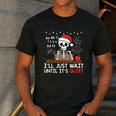 I'Ll Just Wait Until It's Quiet Skeleton Teacher Christmas Men's Casual T-Shirt Dark Grey
