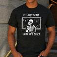 I'Ll Just Wait Until It's Quiet Skeleton Teacher Great Men's Casual T-Shirt Dark Grey