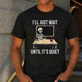 I'Ll Just Wait Until It's Quiet Skeleton Teacher Halloween Men's Casual T-Shirt Dark Grey