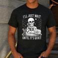 I'Ll Wait Until It's Quiet Tshirt Skeleton Teacher Halloween Men's Casual T-Shirt Dark Grey