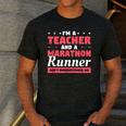 I'm A Teacher And A Marathon Runner Don't Underestimate Me Men Women Men's Casual T-Shirt Dark Grey