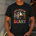 Inclusion Isn't Scary Ghost Mummy Halloween SLP Sped Teacher Men's Casual T-Shirt Dark Grey Inclusion Isn't Scary Ghost Mummy Halloween SLP Sped Teacher Men's Casual T-Shirt Dark Grey