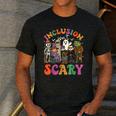 Inclusion Isnt Scary Halloween Skeleton Ghost Sped Teacher Men's Casual T-Shirt Dark Grey Inclusion Isnt Scary Halloween Skeleton Ghost Sped Teacher Men's Casual T-Shirt Dark Grey