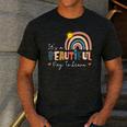 It's A Beautiful Day To Learn Cute Rainbow Boho Teacher Men's Casual T-Shirt Dark Grey