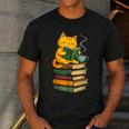 Kawaii Cats Lover Coffee Books Teacher Librarian Cat Men's Casual T-Shirt Dark Grey Kawaii Cats Lover Coffee Books Teacher Librarian Cat Men's Casual T-Shirt Dark Grey