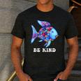 Be Kind Rainbow Fish Teacher Life Teaching Back To School Men's Casual T-Shirt Dark Grey Be Kind Rainbow Fish Teacher Life Teaching Back To School Men's Casual T-Shirt Dark Grey