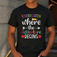 Kindergarten Where The Adventure Begins Shirt Children's Teacher Men's Casual T-Shirt Dark Grey Kindergarten Where The Adventure Begins Shirt Children's Teacher Men's Casual T-Shirt Dark Grey
