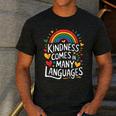 Kindness Comes In Many Languages ESL English Teacher Men's Casual T-Shirt Dark Grey