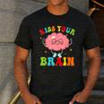 Kiss Your Brain Calm Mindset Teacher Kids Boys Girls Women Men's Casual T-Shirt Dark Grey Kiss Your Brain Calm Mindset Teacher Kids Boys Girls Women Men's Casual T-Shirt Dark Grey