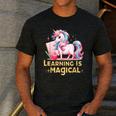 LEARNING IS MAGICAL TEACHER UNICORN BACK TO SCHOOL UNICORN Men's Casual T-Shirt Dark Grey LEARNING IS MAGICAL TEACHER UNICORN BACK TO SCHOOL UNICORN Men's Casual T-Shirt Dark Grey