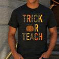 Leopard Trick Or Teach Halloween Teacher Costume Women Men's Casual T-Shirt Dark Grey Leopard Trick Or Teach Halloween Teacher Costume Women Men's Casual T-Shirt Dark Grey