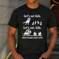 Let's Eat Kids Fun Dinosaurs Grammar Teacher Men's Casual T-Shirt Dark Grey
