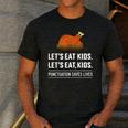 Let's Eat Kids Grammar For Thanksgiving Teacher Men's Casual T-Shirt Dark Grey