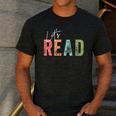 Let's Read Book Nerd Reading Book Lover Librarian Teacher Men's Casual T-Shirt Dark Grey