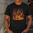 Librarian Turkey Reading Book Fall Thanksgiving Teacher Men's Casual T-Shirt Dark Grey