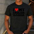 I Love My English Teacher Heart English Language Teachers For Men Women Kids Men's Casual T-Shirt Dark Grey I Love My English Teacher Heart English Language Teachers For Men Women Kids Men's Casual T-Shirt Dark Grey