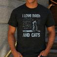 I Love Math And Cats Cat Lover Science Teacher Student Men's Casual T-Shirt Dark Grey