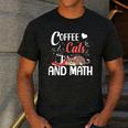 I Love Math Cats And Coffee Heart Mathematics Teacher Men's Casual T-Shirt Dark Grey I Love Math Cats And Coffee Heart Mathematics Teacher Men's Casual T-Shirt Dark Grey