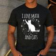 Math Nerd Math Teacher Cat Lover I Love Math And Cats Men's Casual T-Shirt Dark Grey