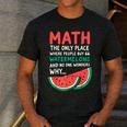 Math Only Place Where People Buy 66 Watermelons Teacher Joke Men's Casual T-Shirt Dark Grey