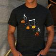 Music Note Pumpkin Fall Music Teacher Halloween Costume Men's Casual T-Shirt Dark Grey