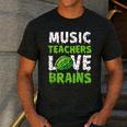 Music Teachers Love Brains Cute Teaching Halloween Men's Casual T-Shirt Dark Grey