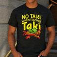 No Taki When Teacher Taki Teacher Pun Humor Men's Casual T-Shirt Dark Grey
