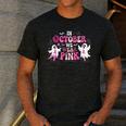 In October We Wear Pink Ballet Ghost Teacher Breast Cancer Men's Casual T-Shirt Dark Grey In October We Wear Pink Ballet Ghost Teacher Breast Cancer Men's Casual T-Shirt Dark Grey