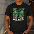 One Lucky Teacher Coquette Bow St Patricks Day Teacher Men's Casual T-Shirt Dark Grey One Lucky Teacher Coquette Bow St Patricks Day Teacher Men's Casual T-Shirt Dark Grey