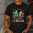 One Merry Teacher Groovy Christmas Tree Pjs Xmas Teacher Men's Casual T-Shirt Dark Grey One Merry Teacher Groovy Christmas Tree Pjs Xmas Teacher Men's Casual T-Shirt Dark Grey