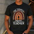 One Thankful Math Teacher Leopard Rainbow Thanksgiving Men's Casual T-Shirt Dark Grey One Thankful Math Teacher Leopard Rainbow Thanksgiving Men's Casual T-Shirt Dark Grey