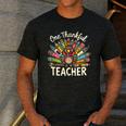 One Thankful Teacher Cute Thanksgiving Turkey School Men's Casual T-Shirt Dark Grey One Thankful Teacher Cute Thanksgiving Turkey School Men's Casual T-Shirt Dark Grey