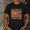 One Thankful Teacher Thanksgiving Groovy Fall Autumn Teacher Men's Casual T-Shirt Dark Grey One Thankful Teacher Thanksgiving Groovy Fall Autumn Teacher Men's Casual T-Shirt Dark Grey