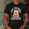 Owl You Need Is A Good Book Teacher Librarian Reading Men's Casual T-Shirt Dark Grey