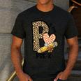 P Is For Pre K Teacher Leopard First Day Of School For Men Women Girls Kids Men's Casual T-Shirt Dark Grey