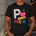 P Is For Pre K Teacher Student Pencil Apple Back To School Men's Casual T-Shirt Dark Grey