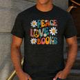 Peace Love Books Bookworm Librarian Reading Teacher Groovy Men's Casual T-Shirt Dark Grey Peace Love Books Bookworm Librarian Reading Teacher Groovy Men's Casual T-Shirt Dark Grey