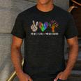 Peace Love Montessori Daycare Teacher Appreciation Men's Casual T-Shirt Dark Grey
