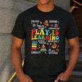 Play Is Learning Kindergarten Preschool Teacher Appreciation Men's Casual T-Shirt Dark Grey Play Is Learning Kindergarten Preschool Teacher Appreciation Men's Casual T-Shirt Dark Grey