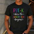 Pre-K Teacher Adventure Begins First Day Preschool Teachers Men's Casual T-Shirt Dark Grey Pre-K Teacher Adventure Begins First Day Preschool Teachers Men's Casual T-Shirt Dark Grey