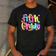 Preppy Fifth Grade Back To School 5th Grade Teacher Girl Boy Men's Casual T-Shirt Dark Grey