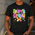 Preppy Fourth Grade Back To School 4th Grade Teacher Girls Men's Casual T-Shirt Dark Grey