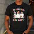 Preschool Boo Crew Groovy Halloween Floral Ghost Teacher Men Women Kids Men's Casual T-Shirt Dark Grey Preschool Boo Crew Groovy Halloween Floral Ghost Teacher Men Women Kids Men's Casual T-Shirt Dark Grey