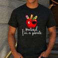 Pretend I'm A Pirate Teacher Apple Talk Like A Pirate Day Men Women Kids Men's Casual T-Shirt Dark Grey