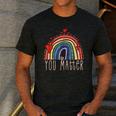Pretty YOU MATTER Rainbow Positive Message Teachers Kids Men's Casual T-Shirt Dark Grey