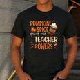 Pumpkin Spice Gives Me Teacher Powers Fall Thanksgiving Men Women Men's Casual T-Shirt Dark Grey