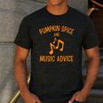 Pumpkin Spice And Music Advice Music Teacher Halloween Men's Casual T-Shirt Dark Grey