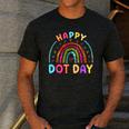 Rainbow Happy Dot Day Shirts Teacher Kids September 15th Men's Casual T-Shirt Dark Grey Rainbow Happy Dot Day Shirts Teacher Kids September 15th Men's Casual T-Shirt Dark Grey